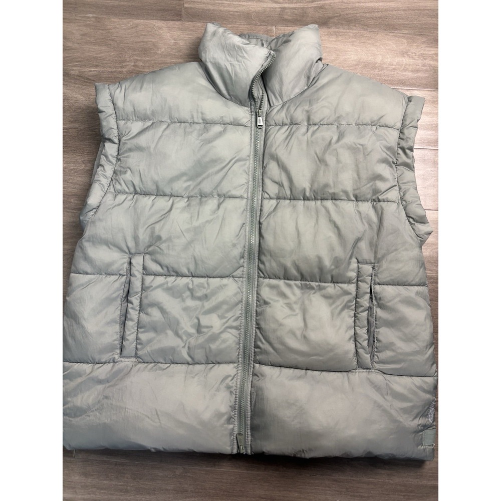 Free People Movement Women's Size Large Gray In A Bubble Oversized Puffer Vest